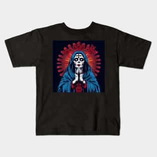 Day Of The Dead - Praying La Calavera Catrina - Santa Muerte Kids T-Shirt